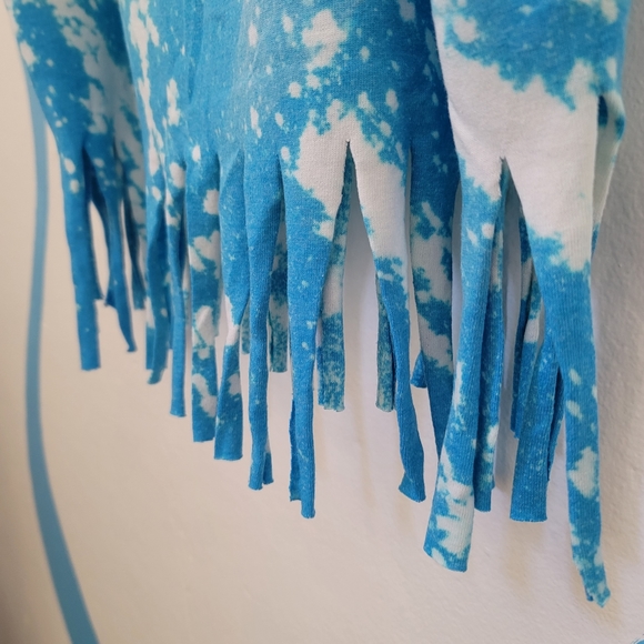 Don't Be A Salty BEACH cover-up, crop/tank top, blue tie-dye hand-made - Picture 4 of 7